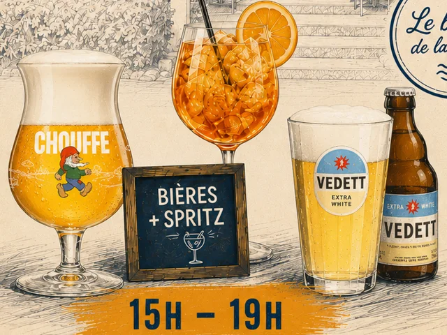 Bières belges pression et spritz en terrasse